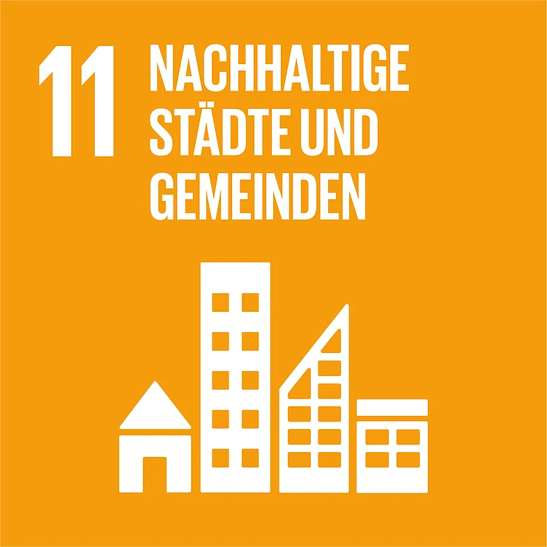 Icon Ziel 11 f&uuml;r nachhaltige Entwicklung: Nachhaltige St&auml;dte und Gemeinden