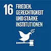 Icon Ziel 16 f&uuml;r nachhaltige Entwicklung: Frieden, Gerechtigkeit und starke Institutionen