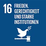 Icon Ziel 16 f&uuml;r nachhaltige Entwicklung: Frieden, Gerechtigkeit und starke Institutionen