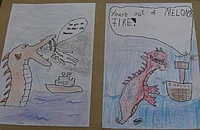 Gezeichneter Comic zu "Die unglaubliche Geschichte von der Riesenbirne"