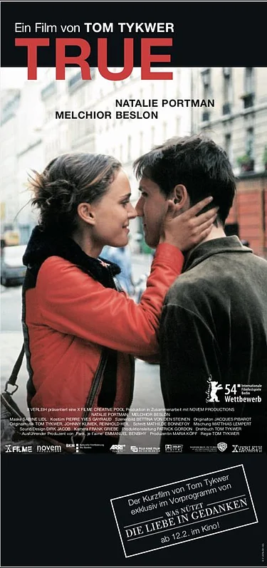 Filmplakat zu dem Kurzfilm True von Tom Tykwer