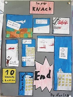 Superheldencomic "Super KNACK" in englischer Sprache