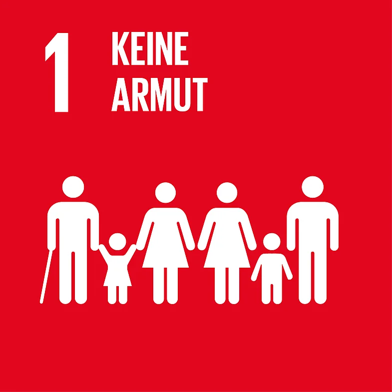 Icon Ziel 1 f&uuml;r nachhaltige Entwicklung: Keine Armut