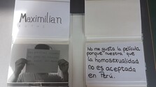 Seite eines Fotoalbums von Maximilian über Geschlechterungleichheit in spanischer Sprache