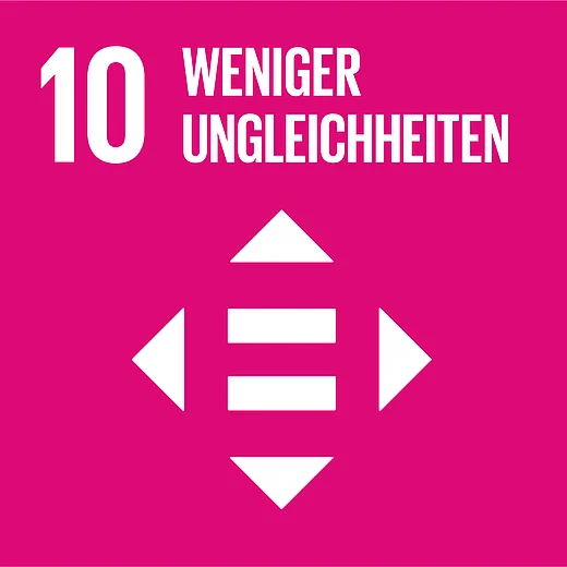Icon Ziel 10 f&uuml;r nachhaltige Entwicklung: Weniger Ungleichheiten
