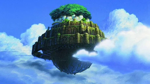 Szenenbild: Ein Schloss im Himmel auf einer Art Weltkugel
