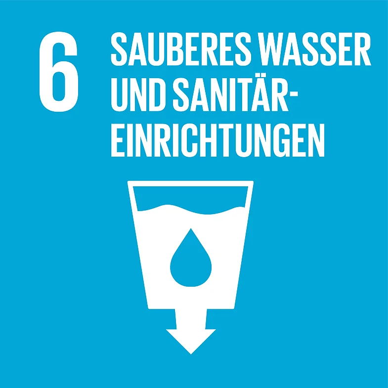Icon Ziel 6 f&uuml;r nachhaltige Entwicklung: Sauberes Wasser und Sanit&auml;reinrichtungen