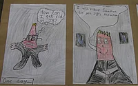 Gezeichneter Comic zu "Die unglaubliche Geschichte von der Riesenbirne"