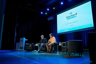 Abschlussrunde: Sebastian Schipper im Gespr&auml;ch mit Matthias Elwardt auf der B&uuml;hne