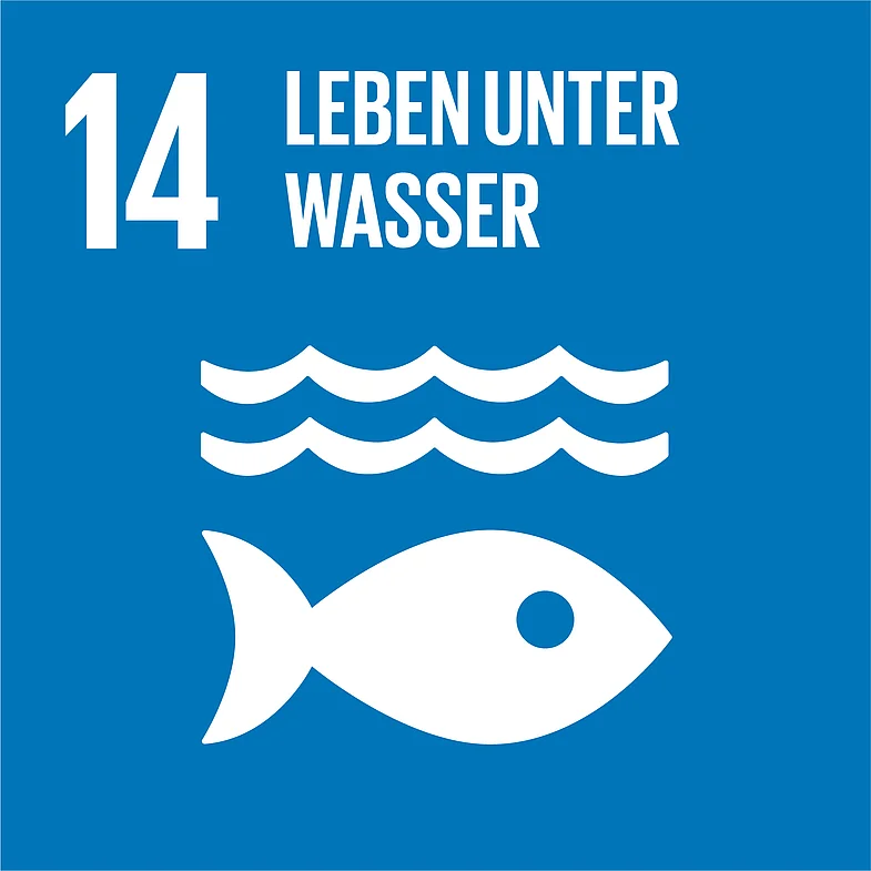 Icon Ziel 14 f&uuml;r nachhaltige Entwicklung: Leben unter Wasser