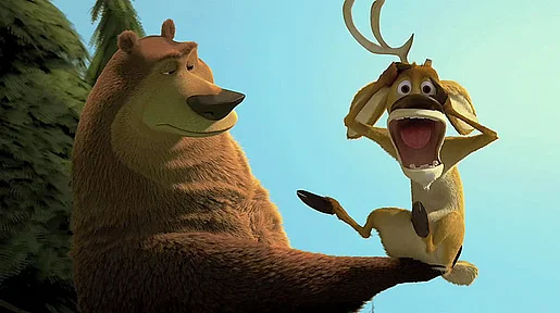 Szenenbild: Grizzly Boog hat den schreienden Hirschen Elliot auf der Hand