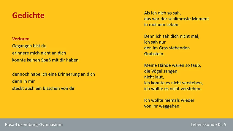 Gedicht "Verloren"