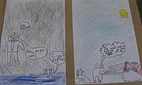 Gezeichneter Comic zu "Die unglaubliche Geschichte von der Riesenbirne"