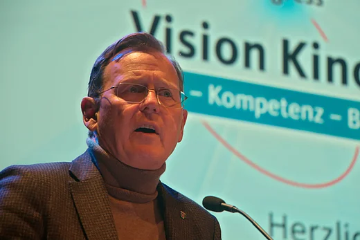 Gro&szlig;aufnahme von Ministerpr&auml;sident Bodo Ramelow w&auml;hrend seiner Er&ouml;ffnungsrede