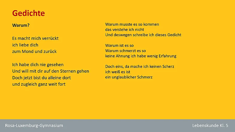 Gedicht "Warum?"