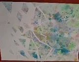 Bild mit verwischten gr&uuml;nen und blauen Wasserfarben