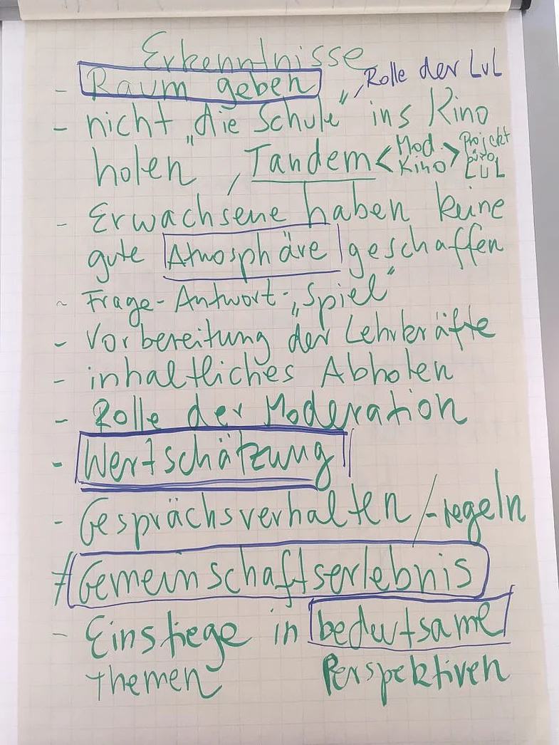 Foto Flipchart Ergebnisse der Kleingruppenarbeit