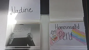 Seite eines Fotoalbums von Nadine &uuml;ber Geschlechterungleichheit in spanischer Sprache
