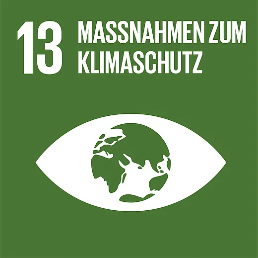 Icon Ziel 13 f&uuml;r nachhaltige Entwicklung: Ma&szlig;nahmen zum Klimaschutz