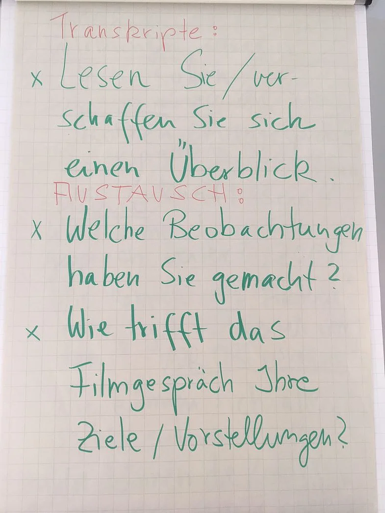 Foto Flipchart Ergebnisse der Kleingruppenarbeit